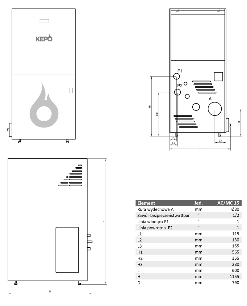 Kepo 15 wymiary
